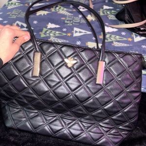 Elegant Black Quilted Handbag